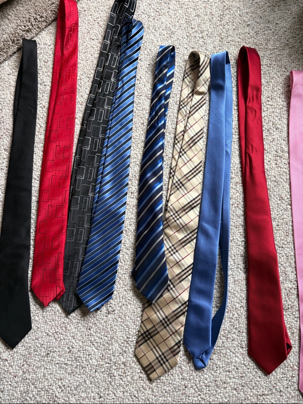 Mixed Men’s Neck Tie Collection in Black, Red, Blue, Tan, Pink
